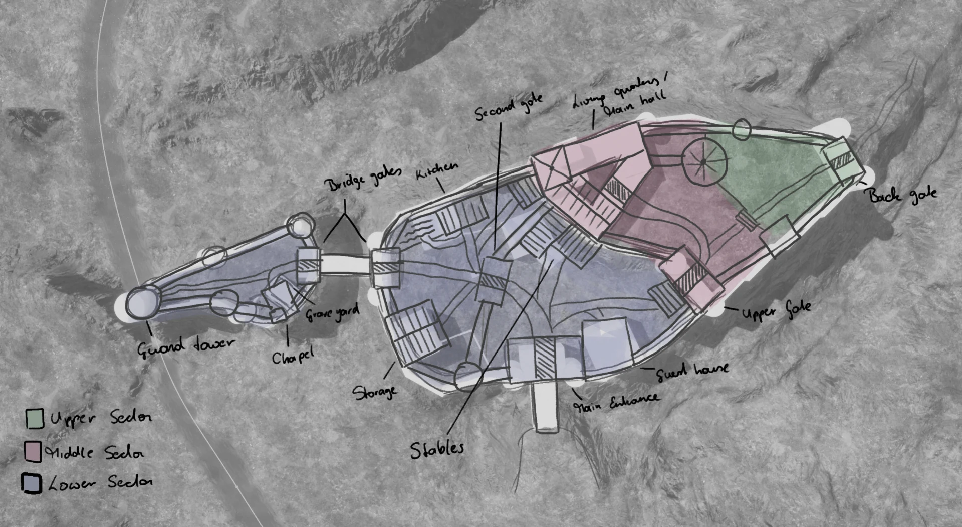 Castle layout sketch