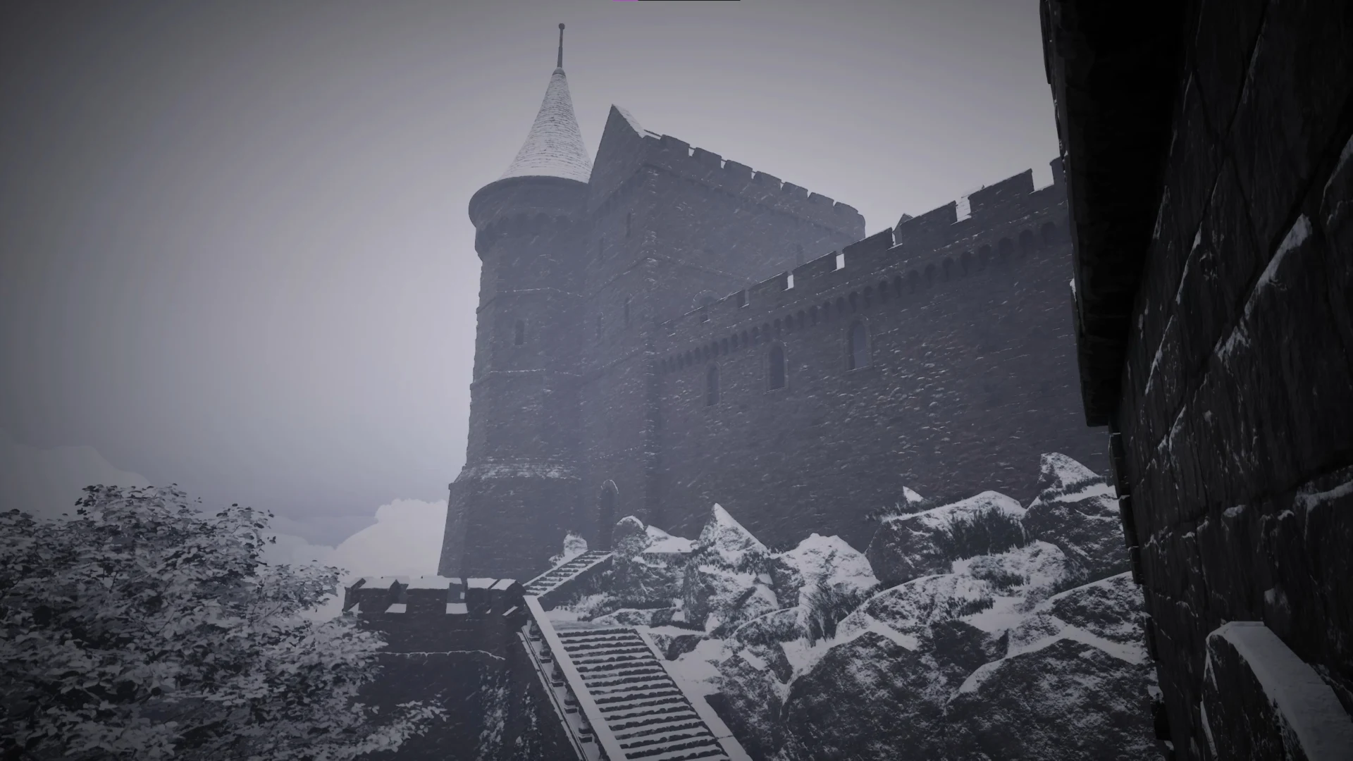 Castle tower winter