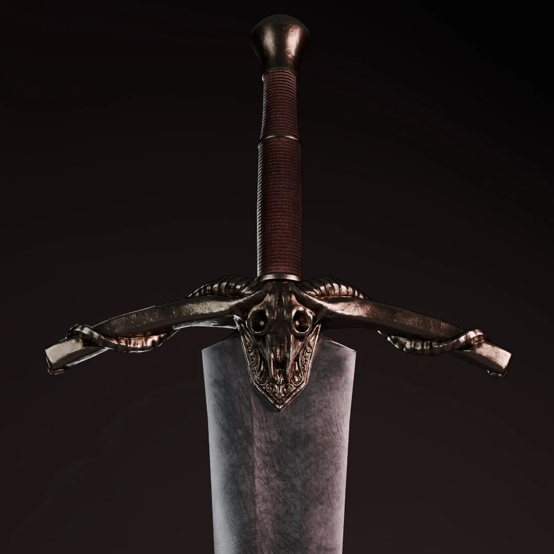 Ornate sword - detailed close-up of the crossguard